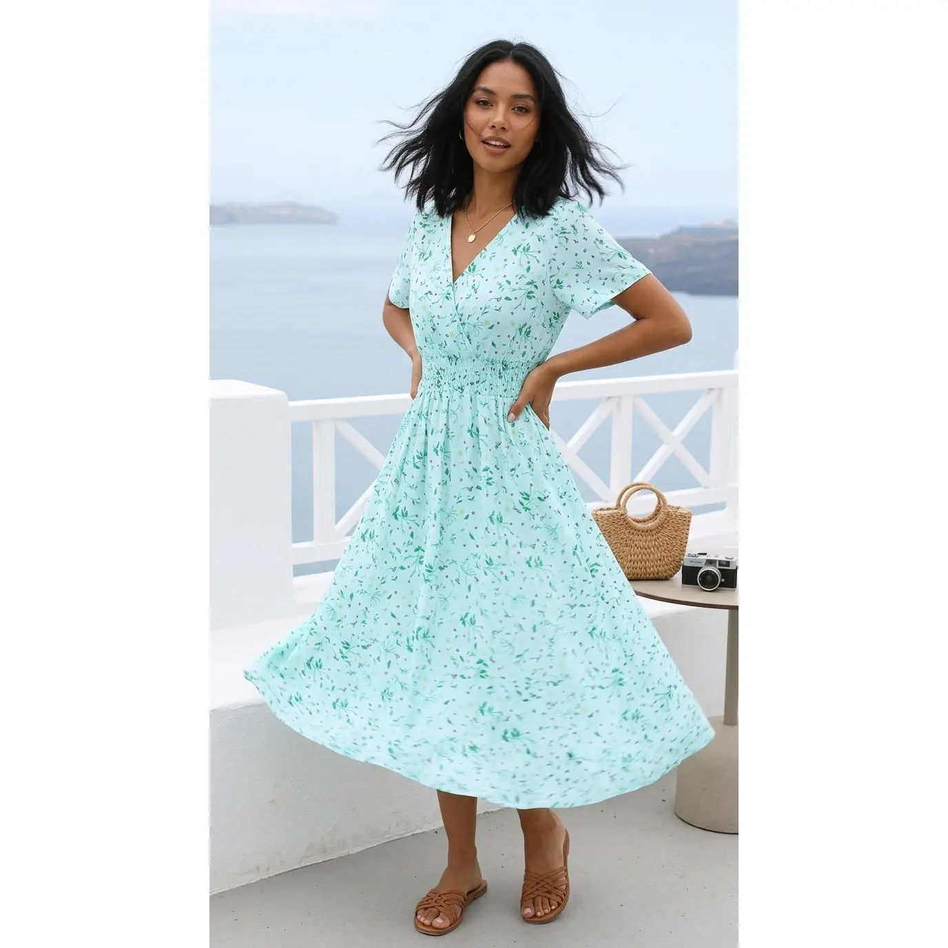 The Coralia Dress | Midnight Mushroom Medley Summer Floral Print Short Sleeve Dress The Coralia Dress | Midnight Mushroom Medley Summer Floral Print Short Sleeve Dress