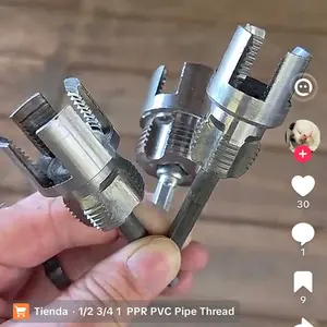 3-Piece Heavy-Duty Alloy Pipe Threading Tool Set - 1/2", 3/4", 1" Internal/External Threads; Electric Drill Compatible PVC/Plastic Pipe Threader, Ideal for DIY & Professional Plumbing Installations (Compatible with PVC, PPR, and MPP Pipes),home essentials