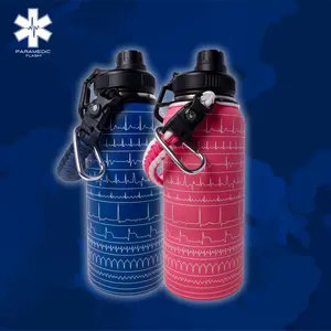 32oz EKG Water Bottle for EMT, Paramedic, & Nursing Students – 11 Cardiac Rhythms Engraved – Study Aid for EMT, NREMT & NCLEX Prep – Durable On-the-Go EKG Reference - EMS Gifts & Medical Accessories