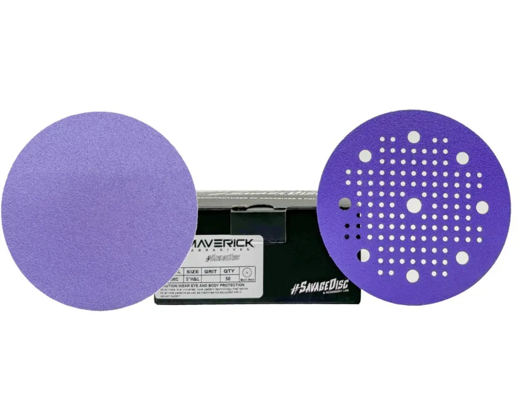Renegade Products | Savage Ceramic Sanding Discs – 5" & 6" Ceramic Sandpaper | No Hole Hook & Loop, Multihole Hook & Loop, PSA Sticky Back | Fast Cut, Long Life for Wood, Metal & Automotive