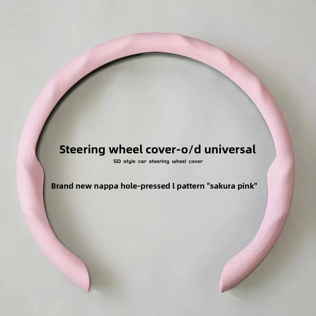 5D Nappa Hole-Pressed Semi-Enclosed Steering Wheel Cover, 4-Season Universal Fit for New Energy Vehicles, Automotive Car Interior Accessory, 5D Steering Cover, Steering Wheel Protector
