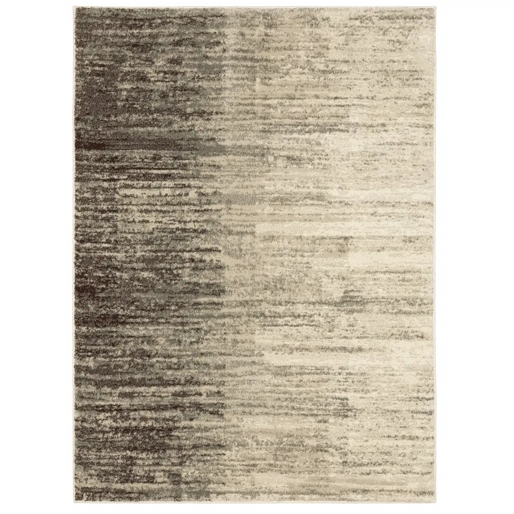 212 MAIN Stainproof Area Rug - 6x9 ft. Beige & Gray Abstract Power-Loomed Indoor Rectangle Rug with Industrial Look, Stainproof Area Rugs