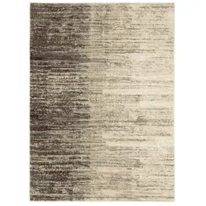 212 MAIN Stainproof Area Rug - 6x9 ft. Beige & Gray Abstract Power-Loomed Indoor Rectangle Rug with Industrial Look, Stainproof Area Rugs