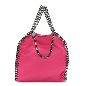 Pre-owned Stella McCartney Calfskin Shoulder Bags Shaggy Deer Mini Falabella Tote Hot Pink
