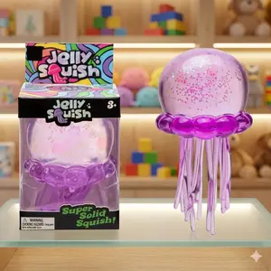 NeeDoh Jellyfish - Nice Cube Sensory Stress Reliever, Soft Anti-Anxiety Fidget Cube for Focus, Desk Relaxation & Sensory Play for Kids and Adults