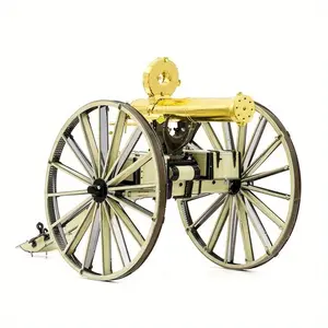 DIY All-Metal Stainless Steel Puzzle, Handmade 3DPuzzle Assembly Model, No Glue Required Puzzle, Wild Gatling Gun