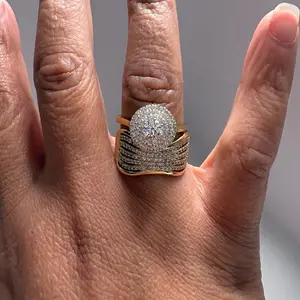 Beautiful set of gold-plated rings (two pieces per set) for weddings, engagements, etc. Available in sizes 7, 8, and 9