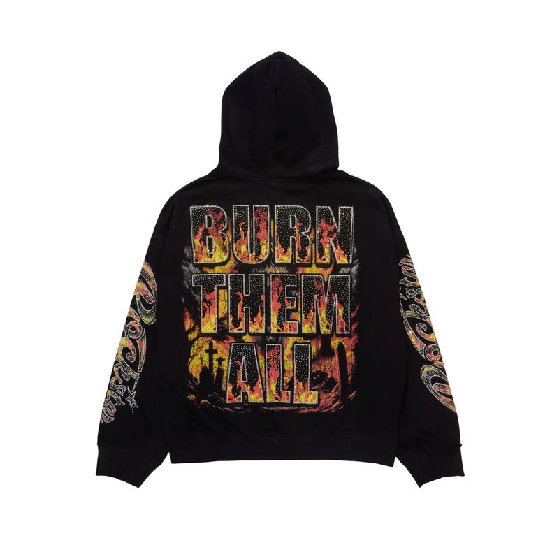 Brun Black Rhinestone Oversized Hoodie