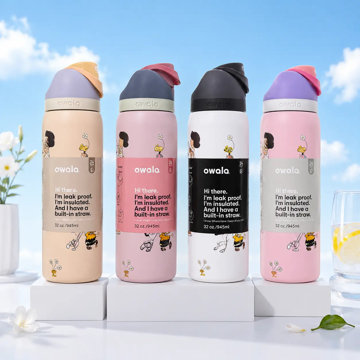 Owala Leak-Proof Insulated Water Bottle with Built-In Straw 32 oz 945ml in Assorted Colors sohochic