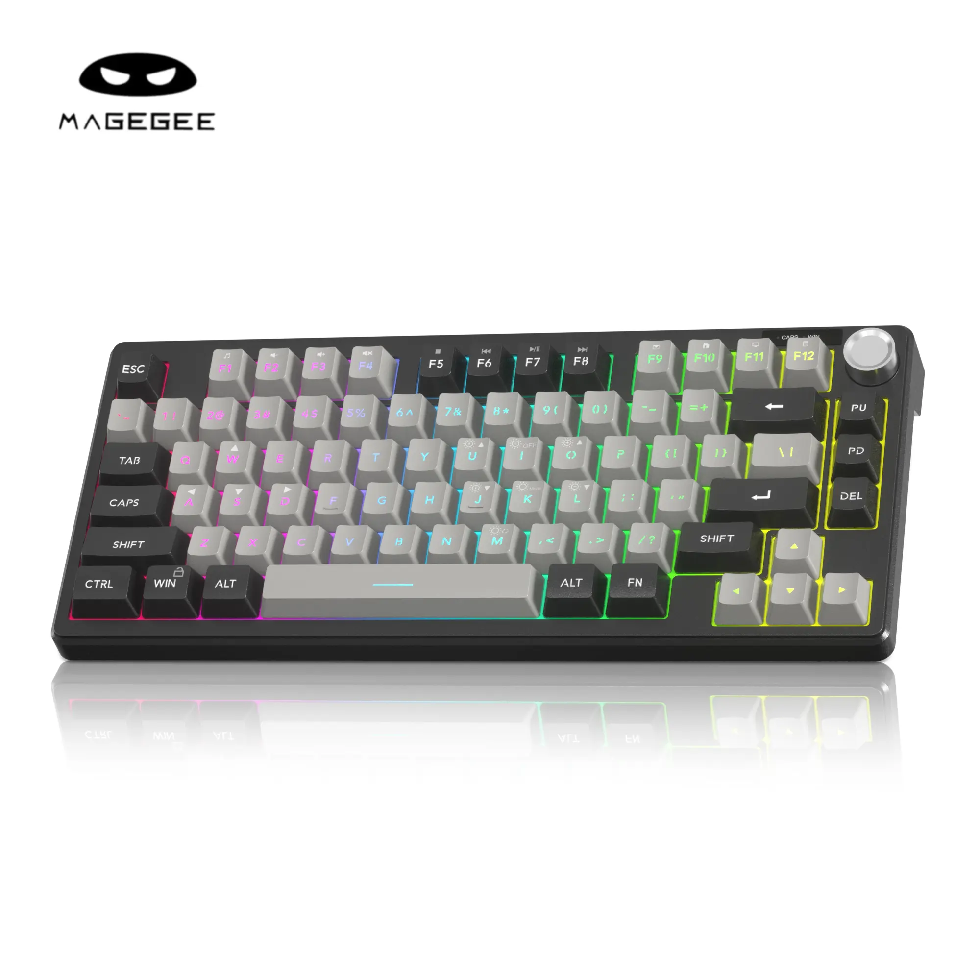 ​MageGee TS75 75% Wired Gaming Keyboard, Custom RGB Backlit Ultra-Compact Feel Mechanical Keyboard, Portable Quiet Computer Keyboard for PC Gamer Laptop Mac