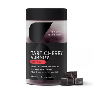 Sports Research® Tart Cherry Gummy Supplements | 600mg of NordicCherry™ | Enhanced Workout Recovery | Sugar And Sugar Alcohol Free - 60 Gummies for Adults, 1 Month Supply