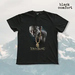 Lord of the Bling Gollum Shirt, Funny LOTR Parody Tee, Gollum Drip Meme T-Shirt.