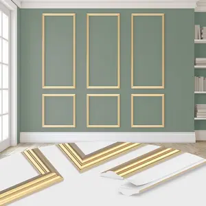 Peel and Stick Wall Molding Kit of 3 count, Pre Cut Wall Wainscoting Panels for Interior Wall Decor Living Room Decoration, Self-Adhesive  Paintable Ready to Assemble (24 * 78 in)