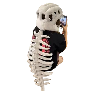 Fun Dinosaur Skeleton Plush Toy Personalized Dress Up Soft Stuffed Dinosaur Skeleton Toy for Valentine's Day & Halloween Party Dress Up