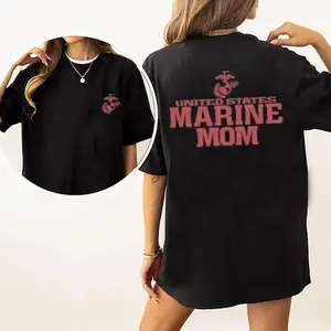 US Marine Corps T-Shirt, Marine Mom Shirt, Minimalist Marine Tee, Patriotic Military Shirt, Mothers Day Gift, USMC Family Shirt, Unisex Cotton T-Shirt