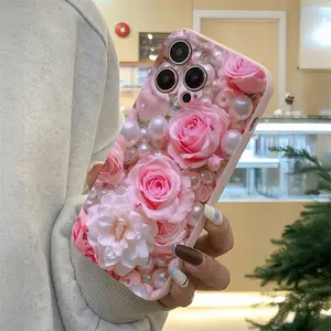 Rose Pattern Tpu Anti-Drop Phone Case Protective Casing for iPhone 6/7/8/x/XS/XR/XS Max/11/12/13/14/15/16 Pro Max, Perfect Gift for Women & Girls