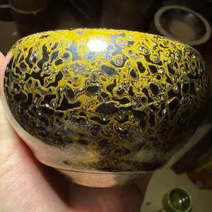 TN Black Gold Finish Handmade Teacup DQ