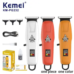 Professional Wireless Electric Hair Clipper Km-Pg232,  Close Gapping，USB Rechargeable,Lithium-Ion， Adjustable Blade Guard, LED Display, Skin-Safe，Portable for Travel and Home Use