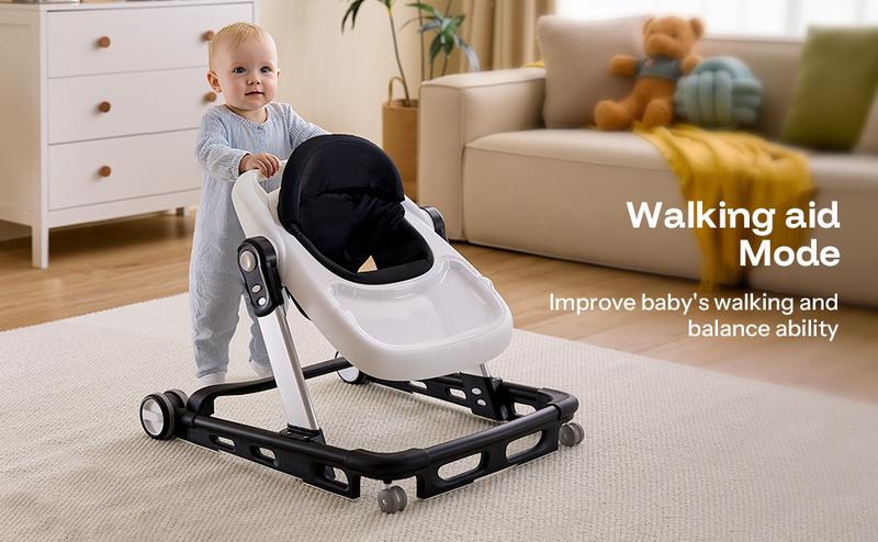 HARPPA Paddlo Lite | Adjustable Infant Toddler Baby Walker, andador Foldable Baby Walker with Wheels & Dining Plate, For 6-18 Months Babies, Baby Items Essential