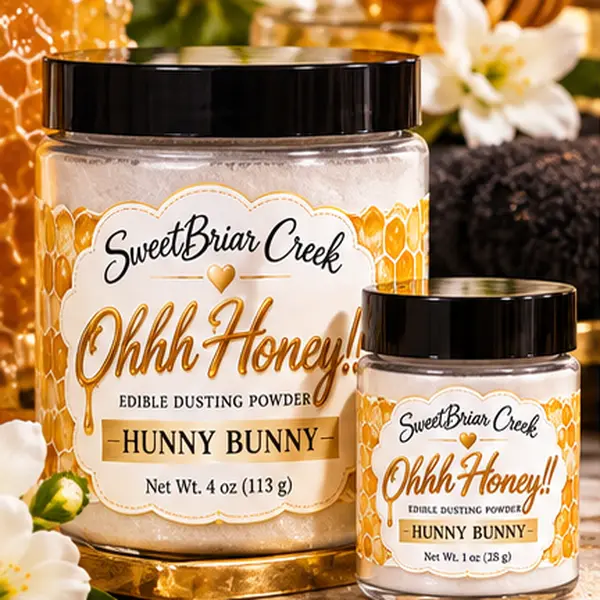 Ohhh Honey Organic Lightweight Cornstarch-Base Body Care Edible Dusting Powder with Smooth Texture, Hunny Bunny Brush Gift