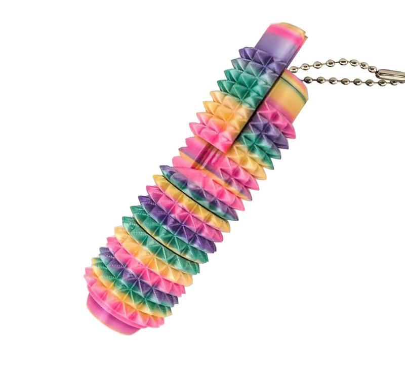 Little Ouchies  Grippie 5-in-1 Design for Stress Relief, Button Clicks, Spinners, Portable Stim Tool,Spiky Grippie Stim, 3D Printed Toys Pain Stim Fidget, Pocket Mini Fidget Toy for Adults Novelty Gifts,Grippie stim keychain