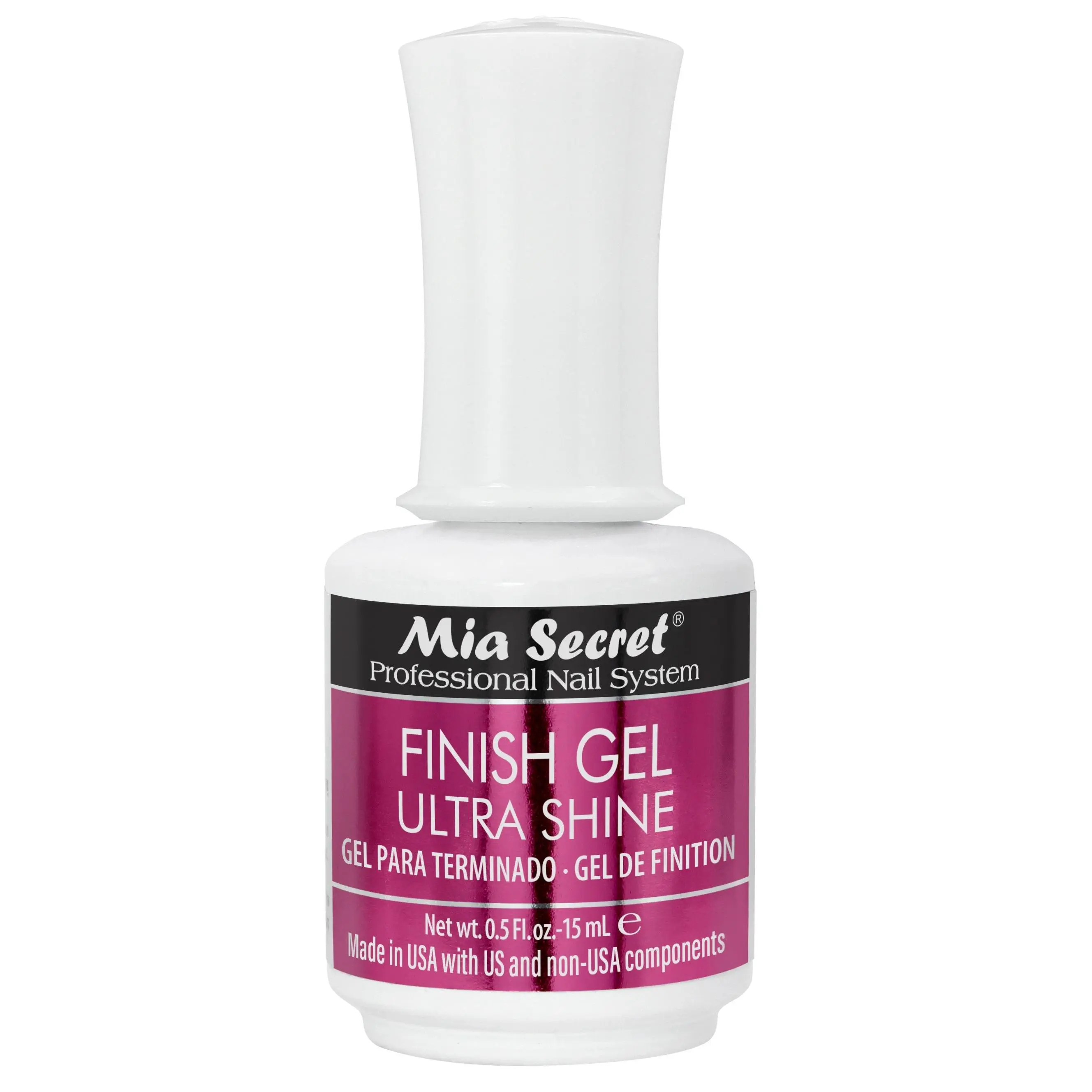 Mia Secret Durable UV Finish Gel Top Coat Nail Polish - 15 ml No-Wipe Salon-Grade Cosmetic for Adults, Glossy, Formaldehyde-Free, Seals and Protects Gel, Acrylic Artificial Nails