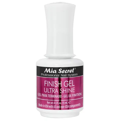 Mia Secret Durable UV Finish Gel Top Coat (15ml) - Nail Care, Acrylic/Gel Chip-Resistant Salon-Grade Formula for At-Home Artists, Glossy, Formaldehyde-Free, Seals & Protects, 24-Month Shelf Life, Almond Middle Fit