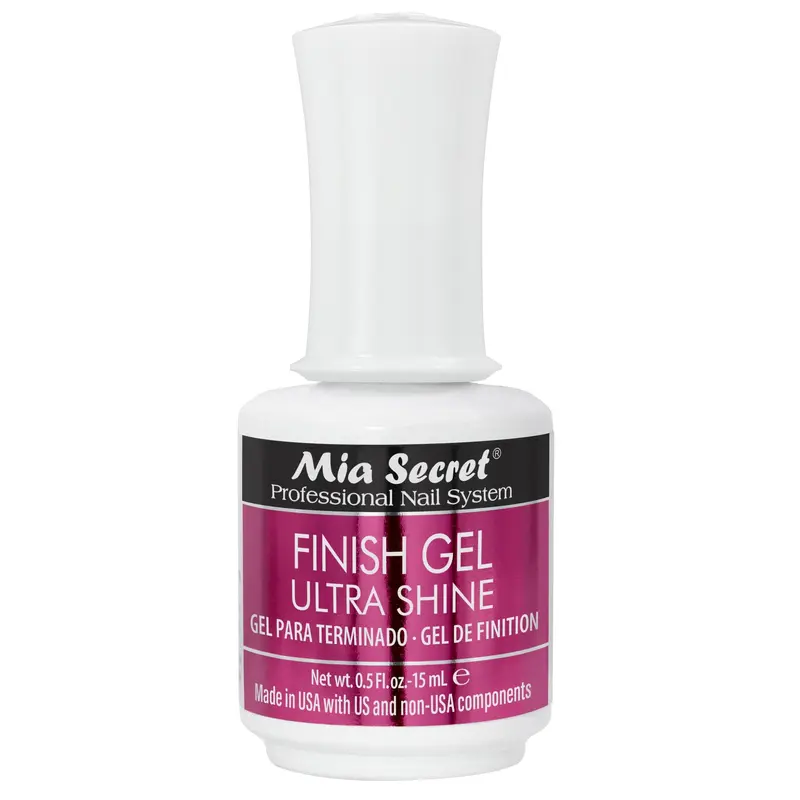 Mia Secret Durable UV Finish Gel Top Coat (15ml) - Nail Care, Acrylic/Gel Chip-Resistant Salon-Grade Formula for At-Home Artists, Glossy, Formaldehyde-Free, Seals & Protects, 24-Month Shelf Life, Almond Middle Fit