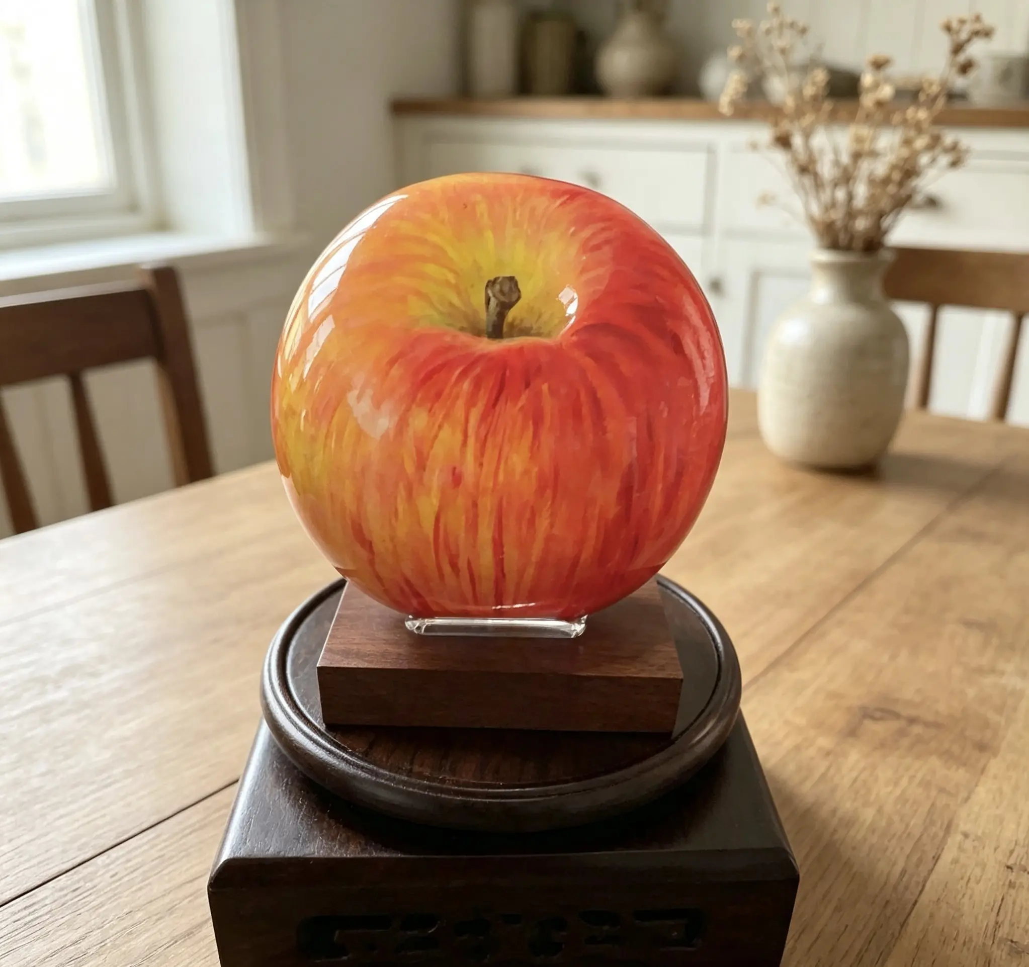 UnderTreeStone Hand Painted Stone Decor, Unique Natural Craft Ornament for Desk & Kitchen