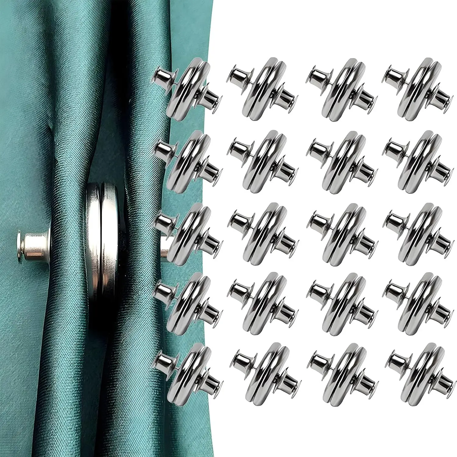 20 Pairs Curtain Magnets Closure,Magnetic Curtain Clips,Strong Magnets Curtains Weights for Prevent Light Leaking Keep Curtain Closed for Home Bedroom Office Curtain Draperies