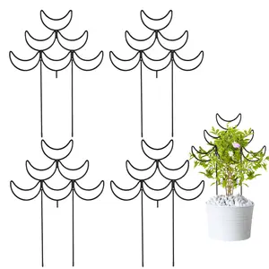 Yhtpouqe Indoor Plant Trellis 4 Pack Small Metal Climbing Plants Support for Outdoor Garden Potted Flowers Houseplant Ivy Vines Hoya Home Modern