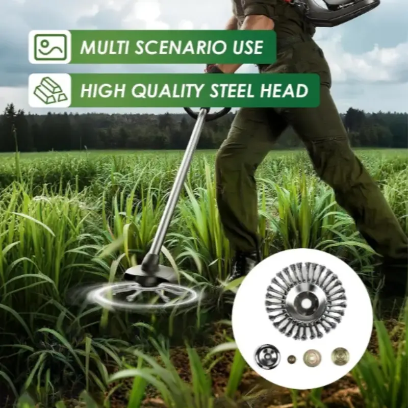 Rotary Weed Cutting Brush Head, Universal Fit for Stihl & Honda Chainsaws, Durable Steel Wire Wheel Brushes, 6-10 Inch Sizes Available, Grass Trimmer Accessories, Brush Cutter Head