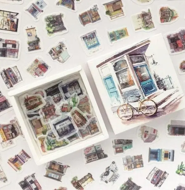 Aesthetic Storefronts/ Coffeeshop Sticker Box