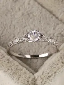 Simple Artificial Zircon Ring, Fashion Accessories for Women, elegant fashion rings, Trendy All-match & Exquisite Jewelry for Birthday Gift, Elegant Everyday Ring