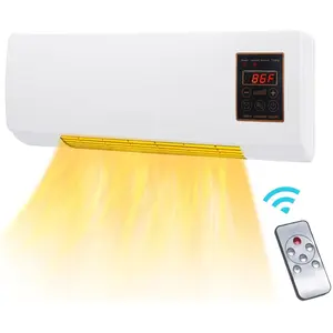 TazTir Wall-Mounted Heater 1200W for Indoor Use with Remote & Touch Control 6-Hour Timer Overheat Protection Tool-Free Install for Bedroom Bathroom Garage Office