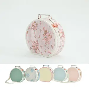 Vintage style Hat Box | Retro Hard Shell Train Case | Women's Floral Weekender Overnight Bag | Carry-On Travel Accessory.