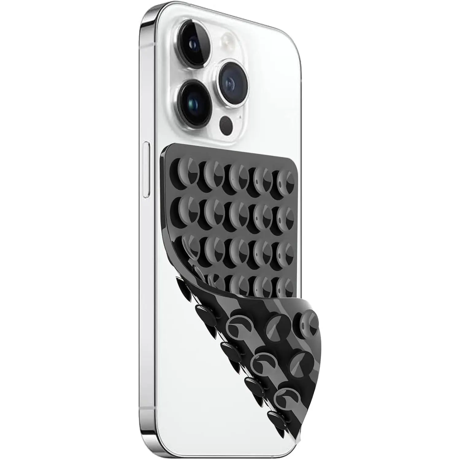 Anteel  Suction Cup Phone Case Mount Double Sided, Hands-Free  Grip Silicon Phone Holder for Selfies and Videos, Non Slip Phone Accessories (Black)
