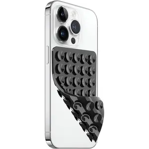 Anteel  Suction Cup Phone Case Mount Double Sided, Hands-Free  Grip Silicon Phone Holder for Selfies and Videos, Non Slip Phone Accessories (Black)