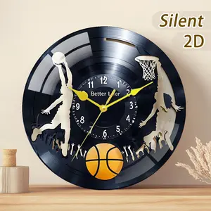 Silent Wall Clock, Basketball Theme Design, Available Sizes 20-35cm, Battery Operated (batteries Not Included), Ideal Gift & Decor