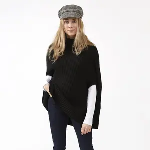 Victoria Knit Poncho - Black