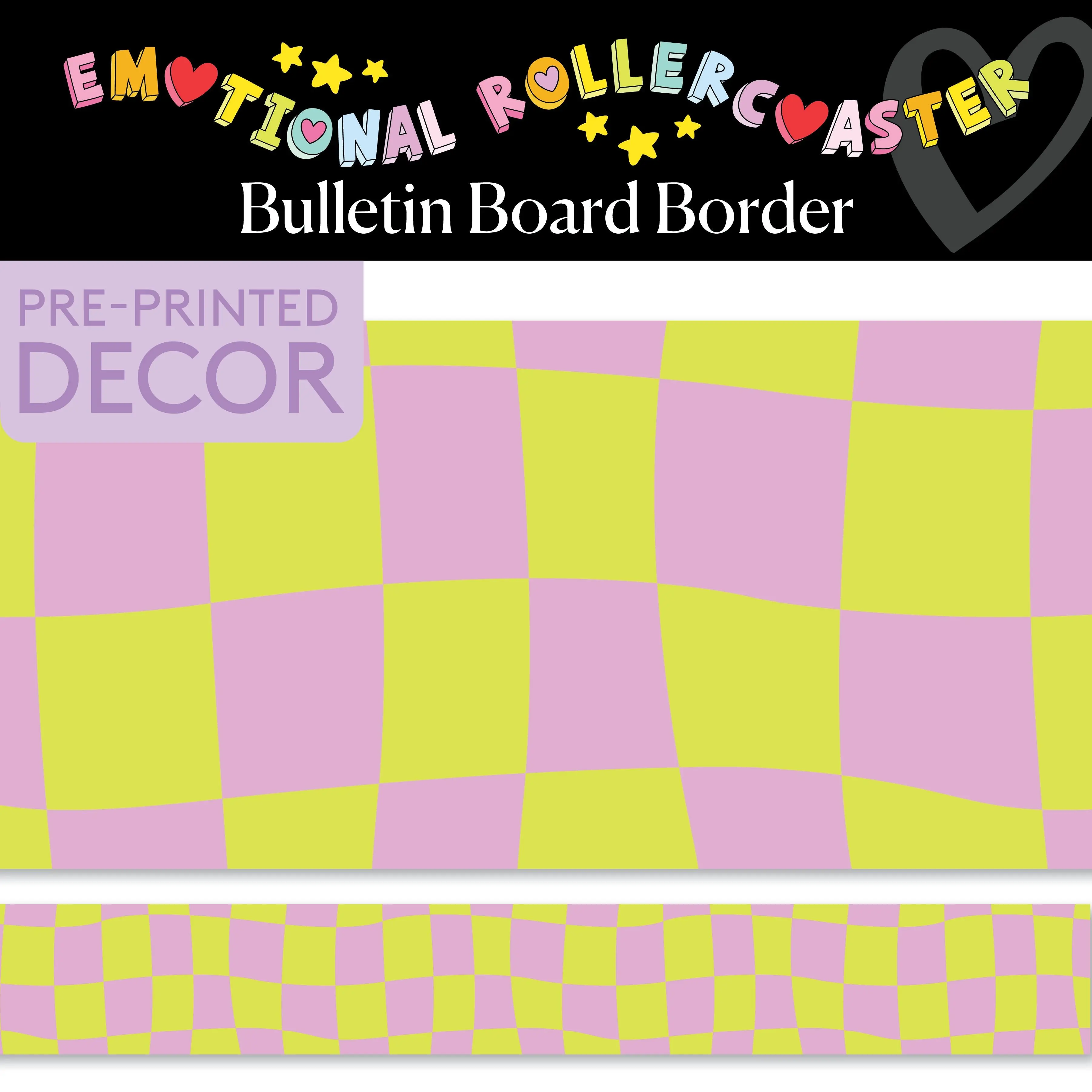 Checkmate Rainbow Pastel Bulletin Board Border | Emotional Rollercoaster