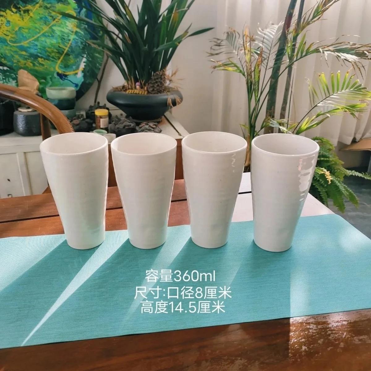 A465. 4pcs White Ceramic Bowl Set, Microwave Safe Porcelain Bowls for Kitchen