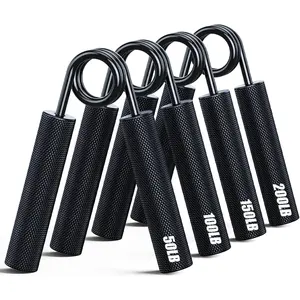Grip Strength Trainer 4-Pack, 50 lbs - 200 lbs Metal Hand Grip Strengthener, Non-Slip Heavy-Duty Forearm Exerciser, Grip Strengthener for Muscle Training and Hand Rehabilitation Exercises