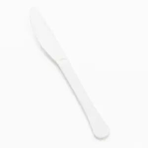 Frosty White Plastic Knives - Solid Color Cutlery - 7.5 in.