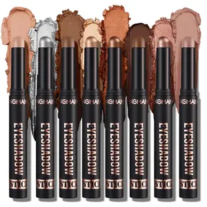 Langmanni 8 Color Eyeshadow Stick Set, Waterproof Easy Application, High Pigment, Natural Matte Finish, Single Item, Eye Makeup Product, Makeup Essentials