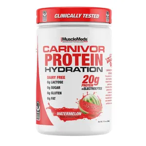 Carnivor Protein Hydration – 20g Protein Isolate, Electrolytes for Hydration – Lactose-Free, Sugar-Free, Gluten-Free – Watermelon Flavor – 20 Servings