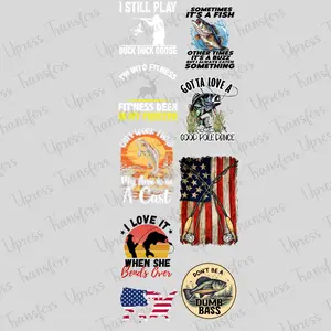 Hunting and Fishing DTF Transfers Gang Sheet 22" Wide x 60" Long DIY Direct to Film T Shirt Transfers with Vibrant Colors and Custom Options