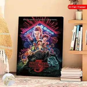 Stranger Things Season 3 One Sheet Wall Poster Unframed or Framed, High-Quality Wood Material, Perfect Gift for Fans