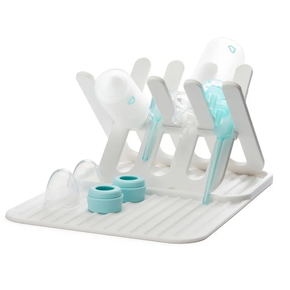 Munchkin Silicone Drying Rack & Mat - White: Freestanding 14.12" Depth 6.75" Height 10.67" Width