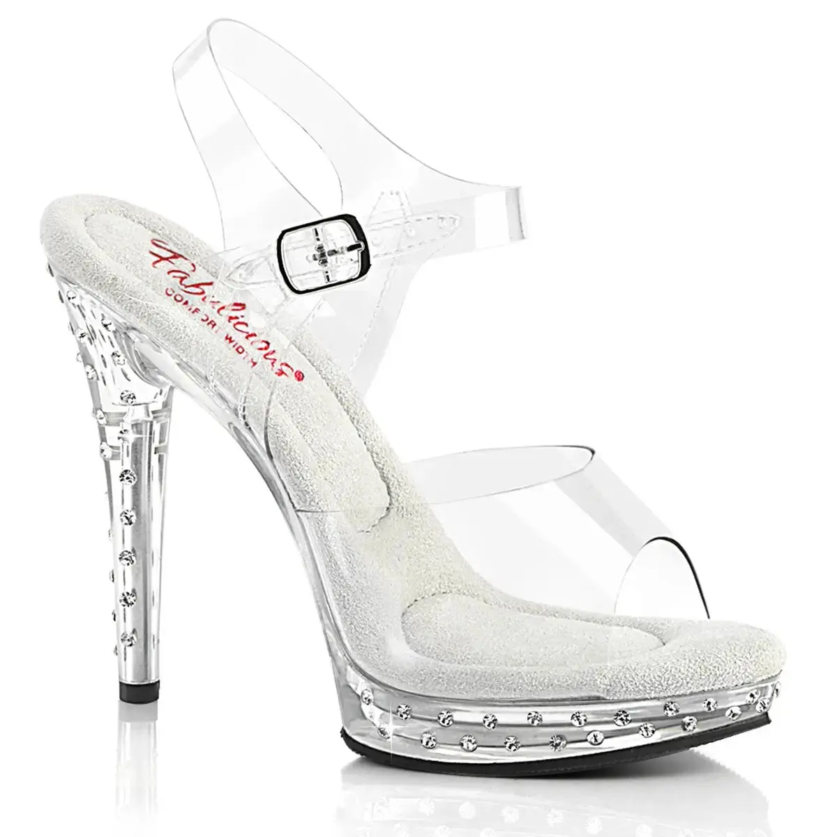Fabulicious Glory-508SDT Women's Ankle Strap Sandal Clear